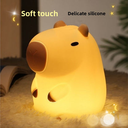 Cute Capybara Night Light Cute Cartoon Silicone Creative Bedside Sleep Night Lamp Room Decor Birthday Christmas Gift