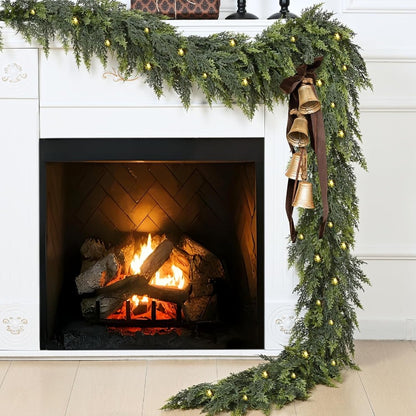 Christmas Pine Needle Garland Soft Rubber Feel Norfolk Pine Cypress Rattan